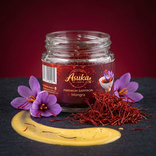Asuka Mongra Kashmiri saffron for glow, calm and restful sleep — premium red threads