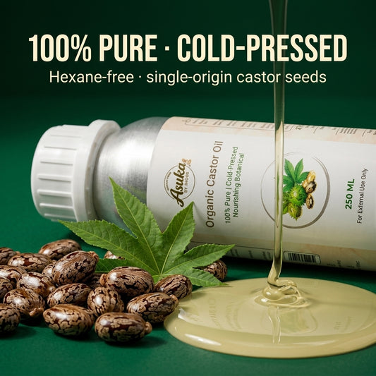 Asuka cold-pressed, pure and undiluted organic castor oil — premium quality