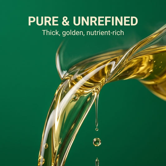 Asuka castor oil texture — pure, golden and unrefined oil