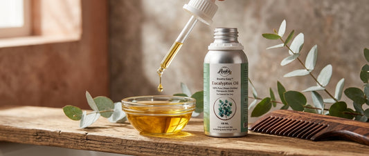 Asuka eucalyptus oil styled for a blog feature — Can You Use Eucalyptus Oil on Hair?