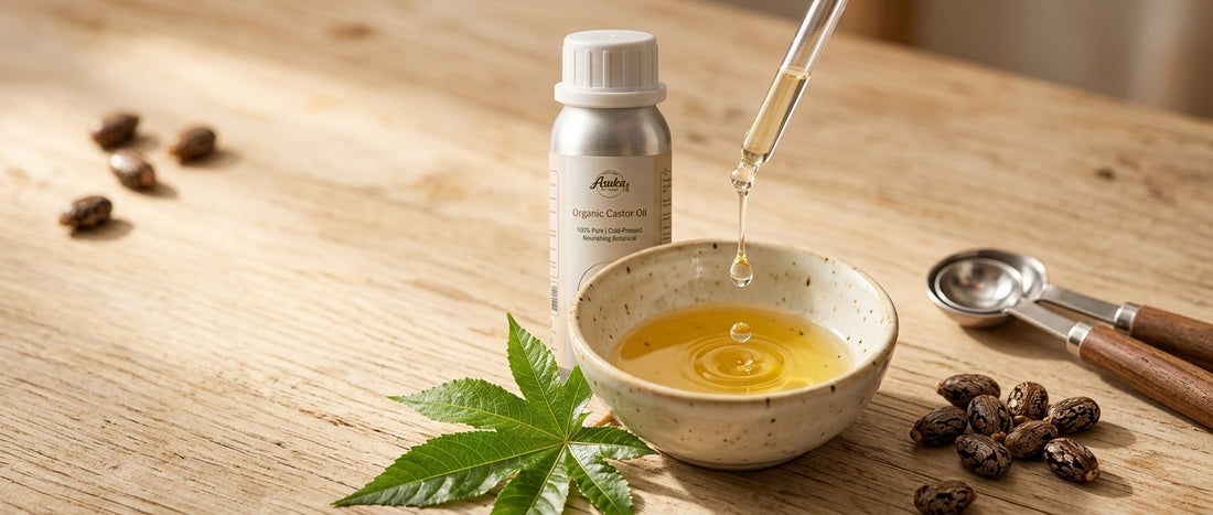 Asuka organic castor oil styled for a blog feature — Carrier Oils 101: How to Dilute Essential Oils the Right Way