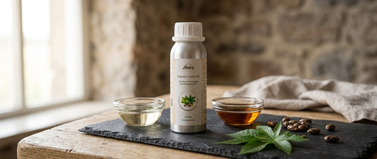 Asuka organic castor oil styled for a blog feature — Jamaican Black Castor Oil vs Regular Castor Oil: Which Is Better?