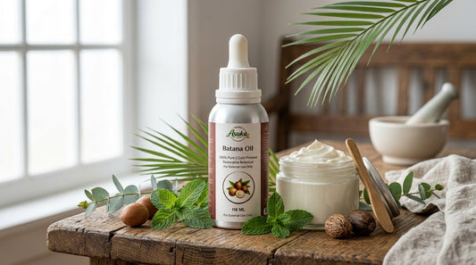 Asuka batana oil styled for a blog feature — The Ultimate Cooling Body Butter: Batana Oil, Peppermint & Eucalyptus