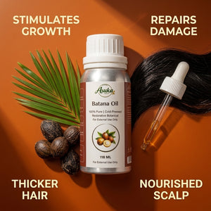 Asuka batana oil benefits — stimulates growth, repairs damage, thicker hair, nourished scalp