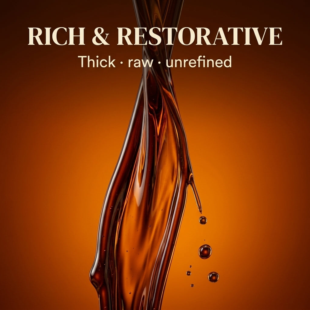 Asuka batana oil texture — thick, rich and cold-unrefined for deep nourishment