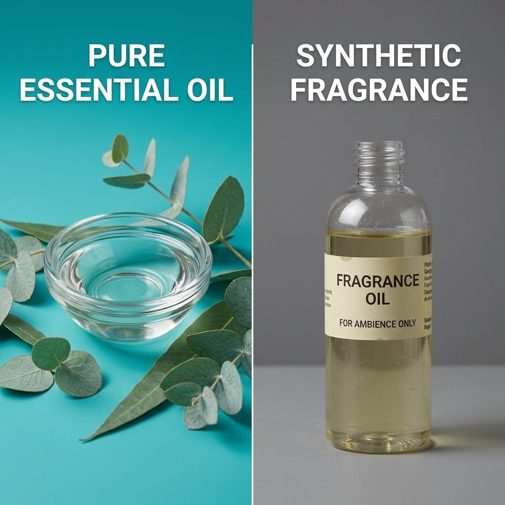 Asuka pure eucalyptus essential oil versus cheap synthetic fragrance oil — why purity matters