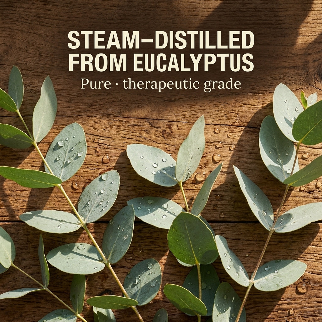 Asuka eucalyptus oil — steam-distilled from fresh eucalyptus leaves
