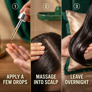 How to use Asuka castor oil — apply a few drops, massage the scalp, leave overnight