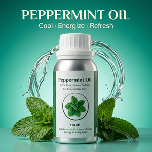 Asuka 100% pure, steam-distilled peppermint essential oil — cool, energize, refresh