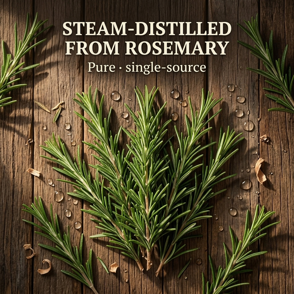 Asuka rosemary oil — steam-distilled from fresh rosemary