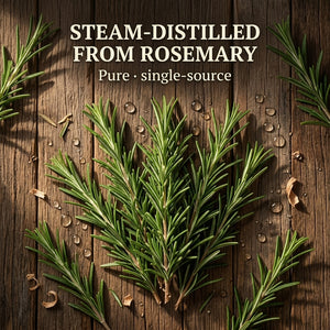 Asuka rosemary oil — steam-distilled from fresh rosemary